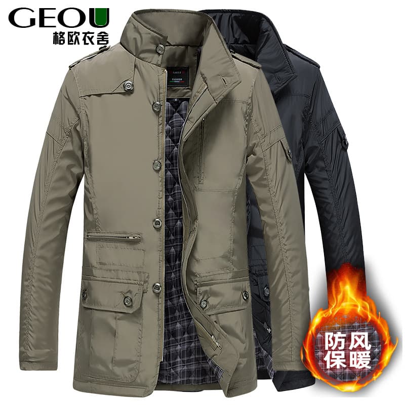 Cross-border Trade Winter Men's Plus Size Warm Jacket Business Casual Warm Coat Drop Shipping