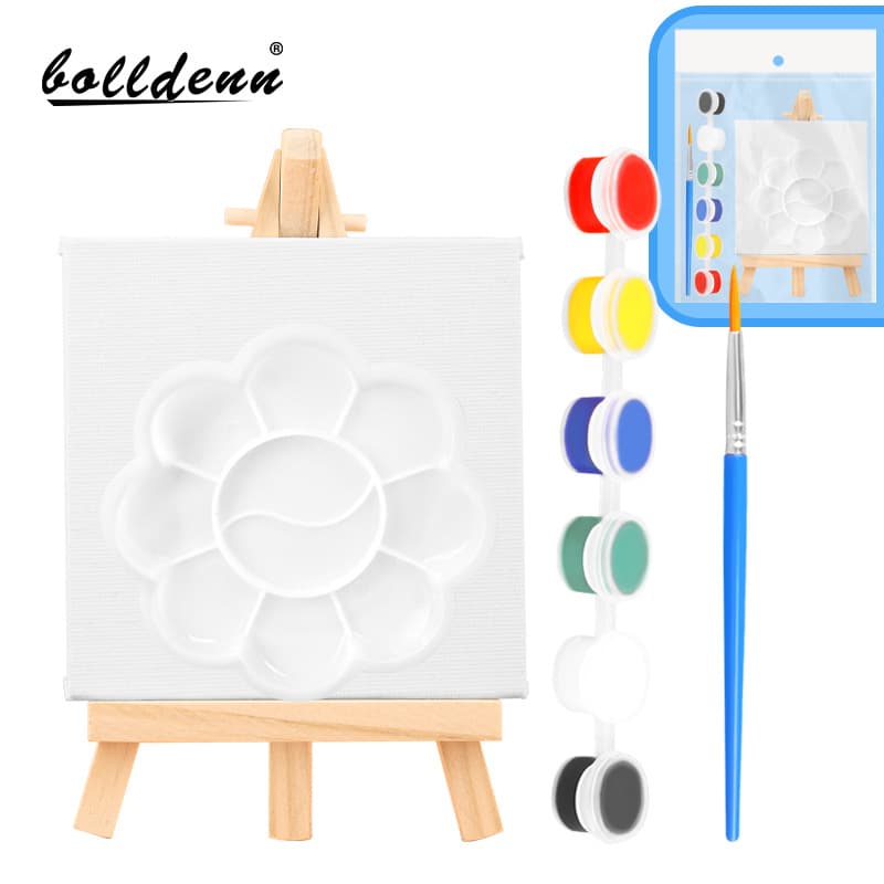 10*10 square small drawing board mini oil painting frame digital oil painting easel set acrylic diy hand-painted oil painting board