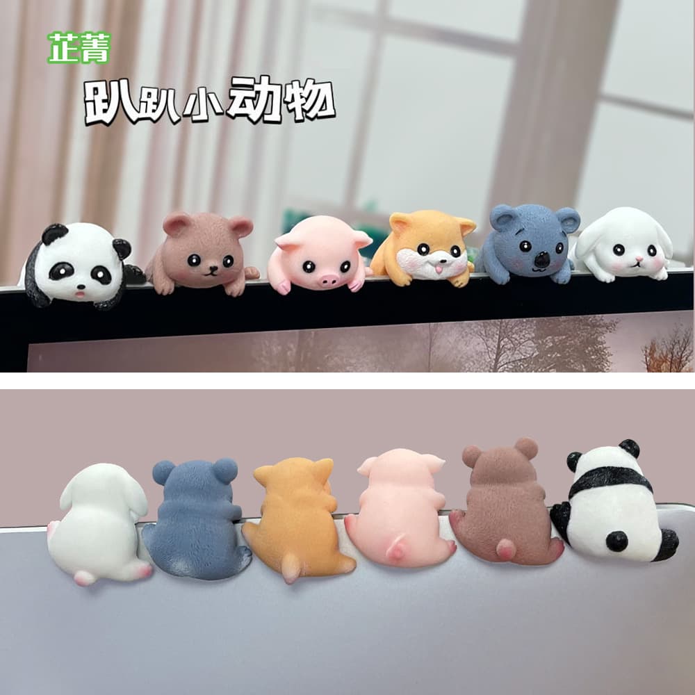 Creative Computer TV Monitor Lying Animal Decoration Ornament Car GPS Screen Decor