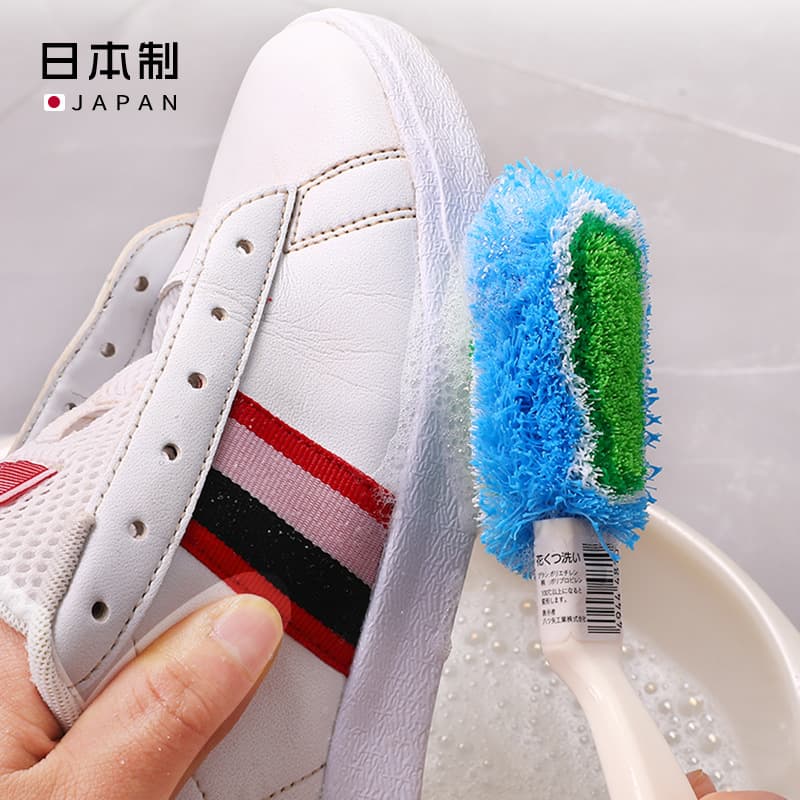 Japan Imported Angled Multi-Surface 360-Degree Colorful Shoe Brush Nylon Long Handle Plastic Multi-Functional Cleaning Shoe Brush