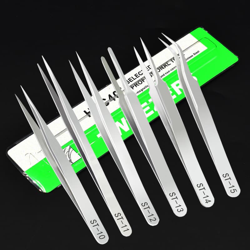 Hot selling thickened tweezers 2mm ST stainless steel multi-functional electronic repair accessories false eyelash grafting bird's nest hair picking