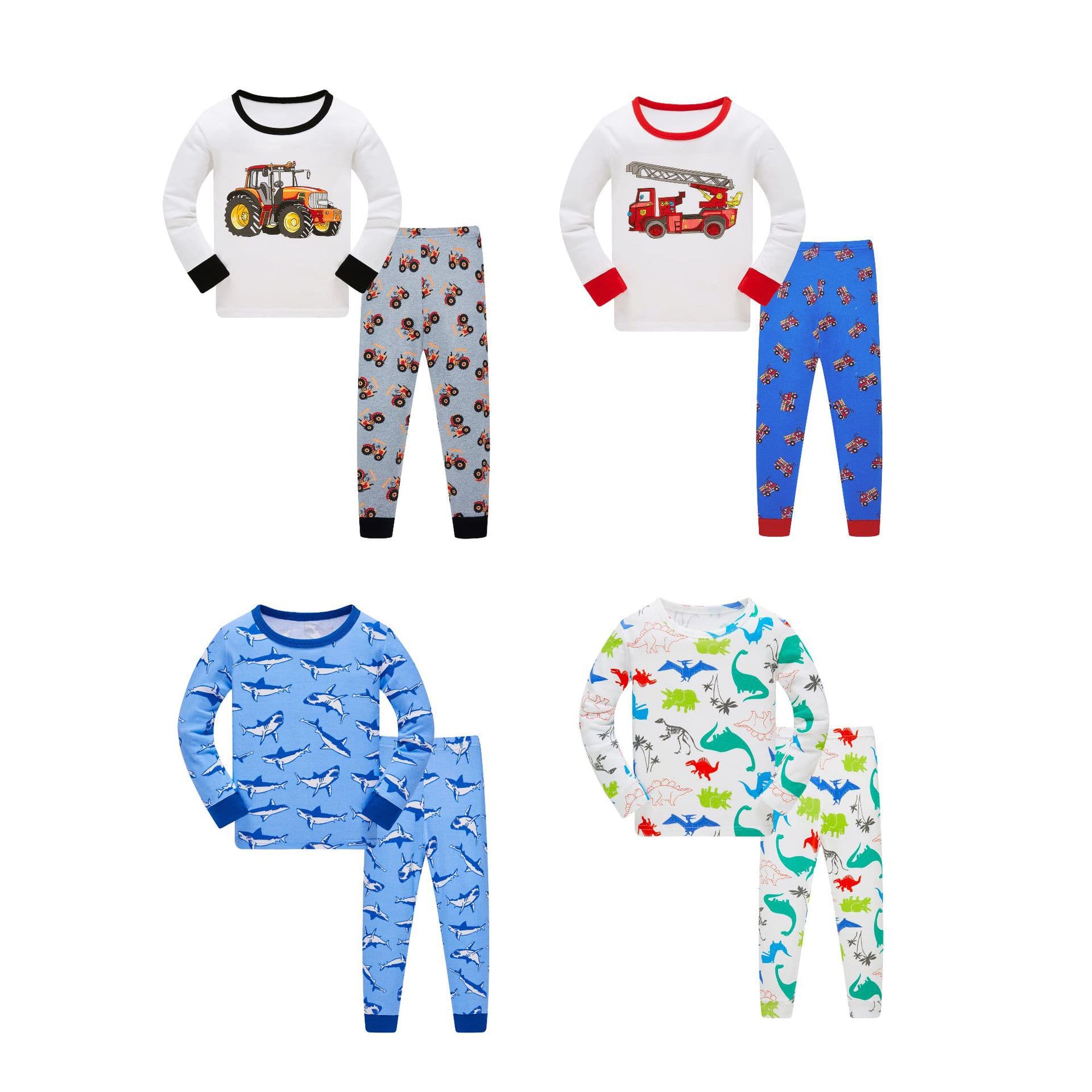Boys Long Sleeve Thread Cotton Pajamas Children's Sleepwear Home Clothes Air Conditioning Suit Comfortable Breathable Summer Nightgown