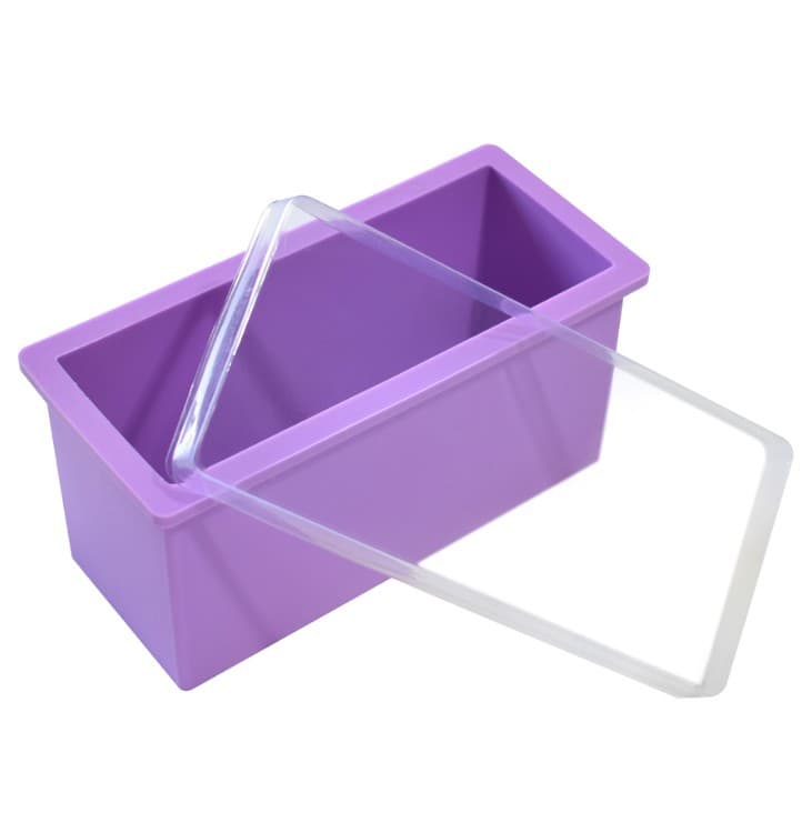 Square Soap Mold Silicone Handmade Soap Mold 2-in-1 Silicone Mold + Lid Produces 650g Soap