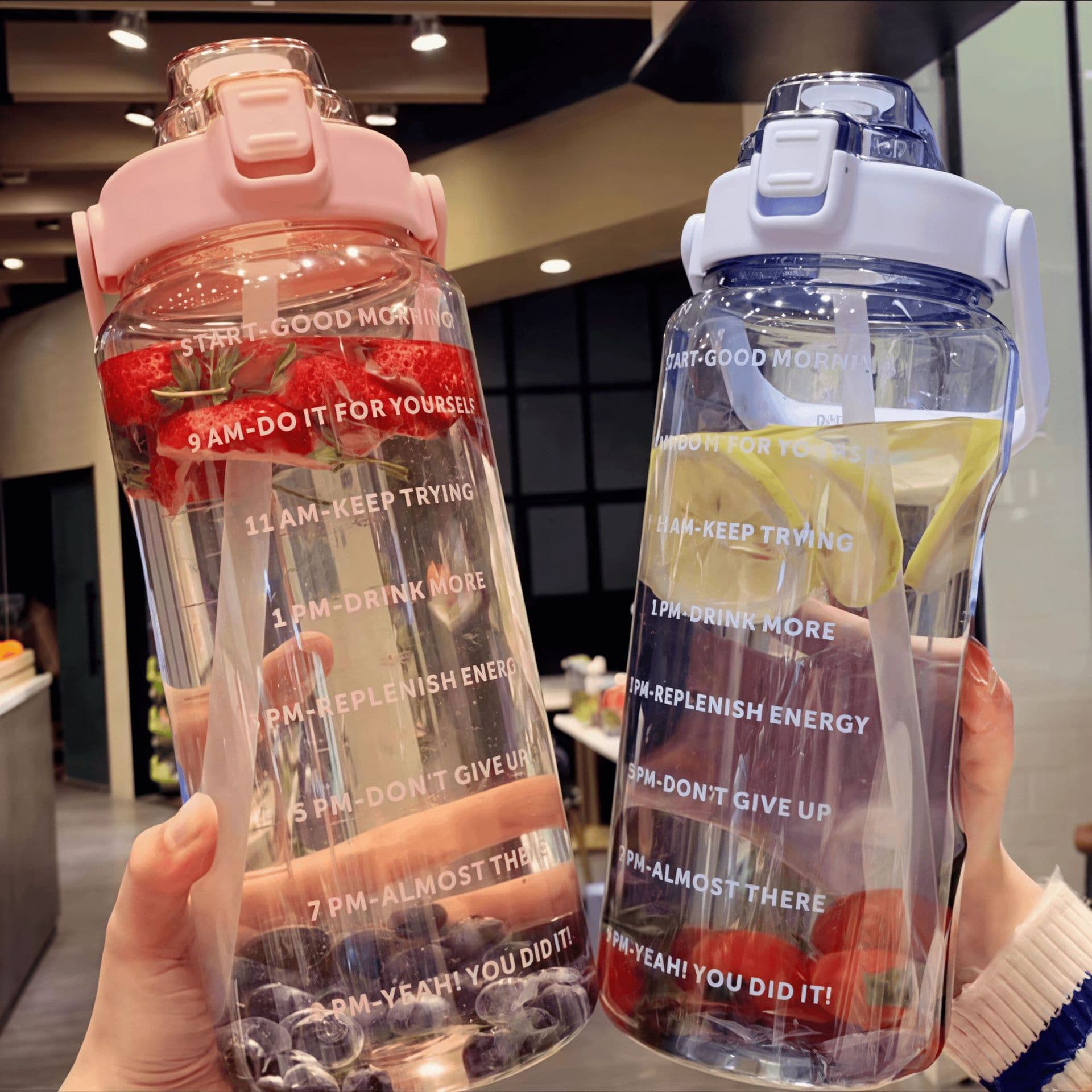 Summer Big Belly Cup for Women, High Appearance Plastic Water Bottle, Extra Large Capacity with Straw