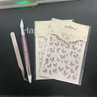 Cross-border European and American Embossed Nail Art Stickers Flowers 5D Soft Gel 3D Trendy Nail Stickers Amazon Nail Accessories