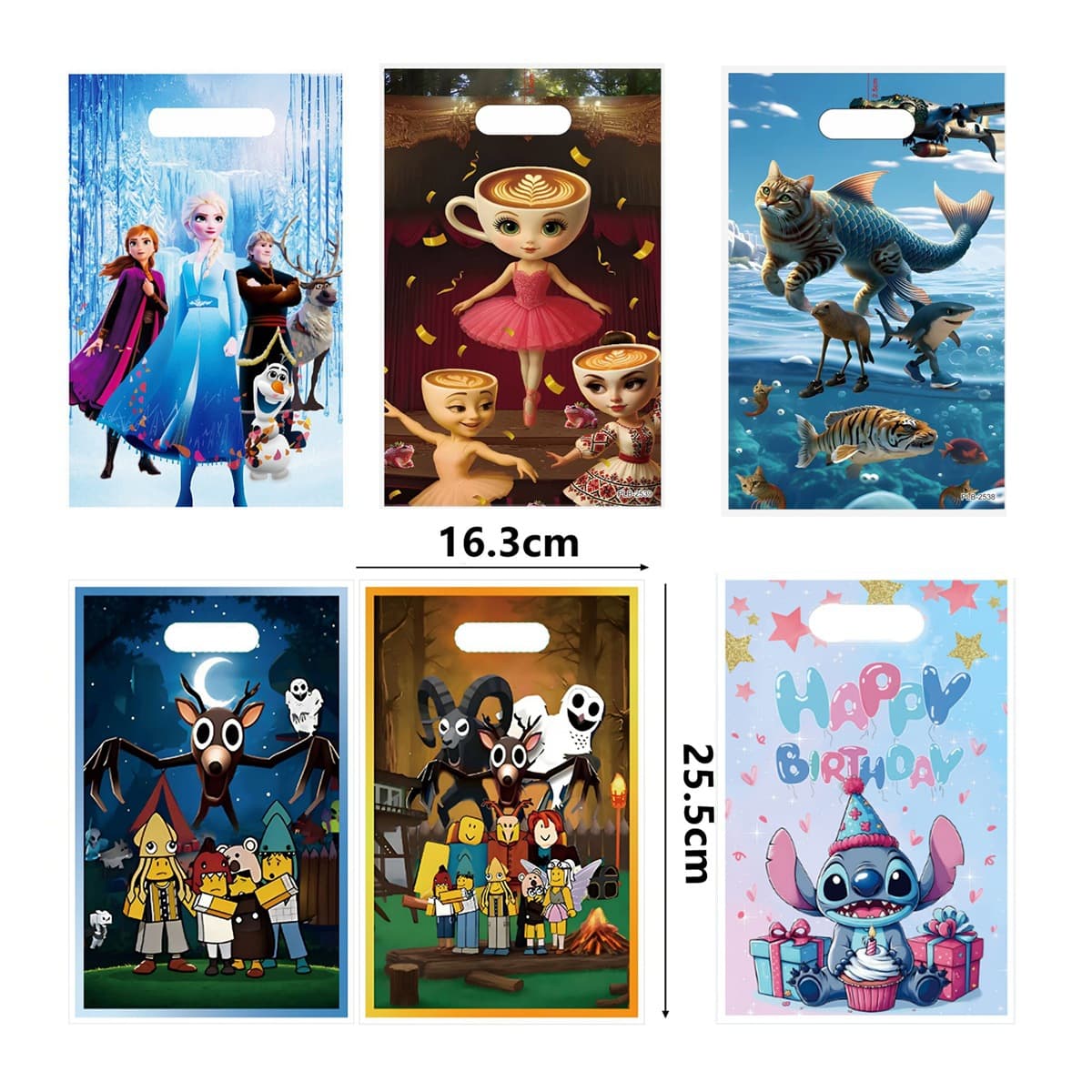 Children's Birthday Party Favor Bags, Return Gift Bags, Candy Bags, Cartoon Pearl Film Plastic Tote Bags, Gift Packaging Bags