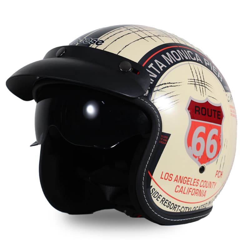 Cross-Border Wholesale Electric Vehicle Unisex Retro Helmet Four Seasons Universal Half Helmet Personalized Decal Riding Helmet