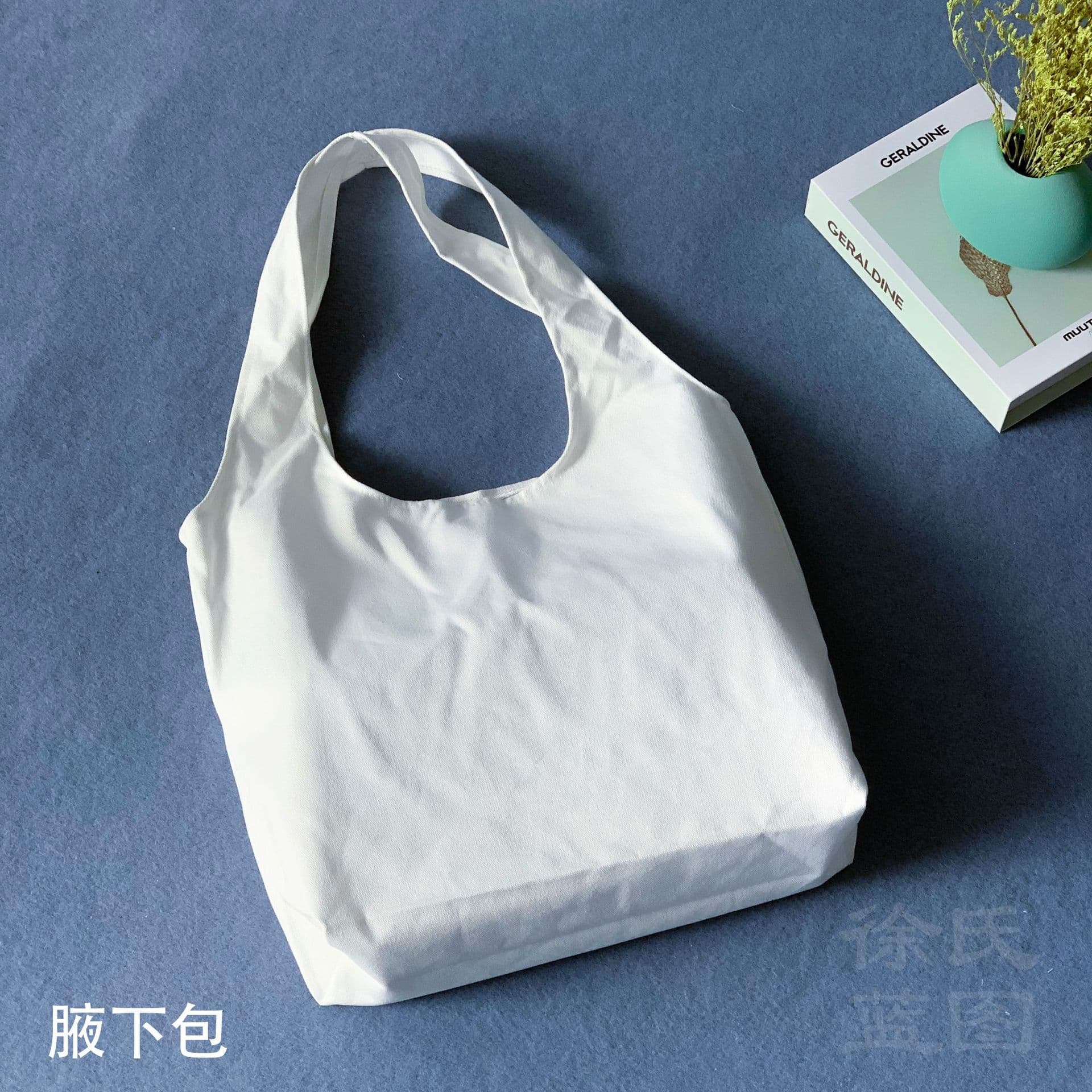 Tie-dye White Canvas Bag Women's Shoulder Bag Korean Style Harajuku Soft Girl Japanese Literary Large Cloth Bag Underarm Bag