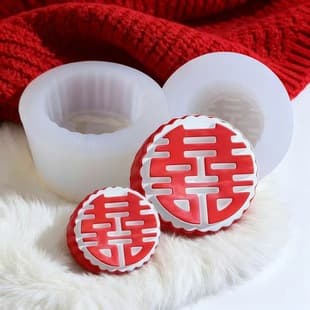 Double Happiness Character Squeeze Mold Decoration Baking Accessories DIY Gypsum Ornament Silicone Mold