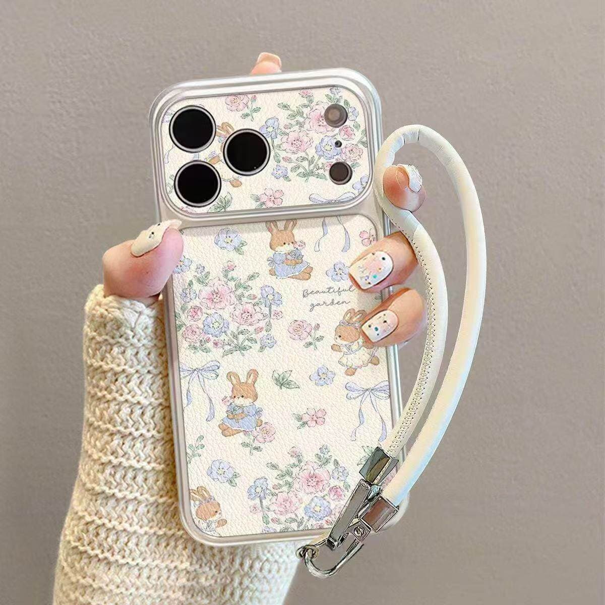 Bow Flower Rabbit Case for iPhone 16 Pro Max Apple 17 Phone Case Electroplated Window Leather Phone