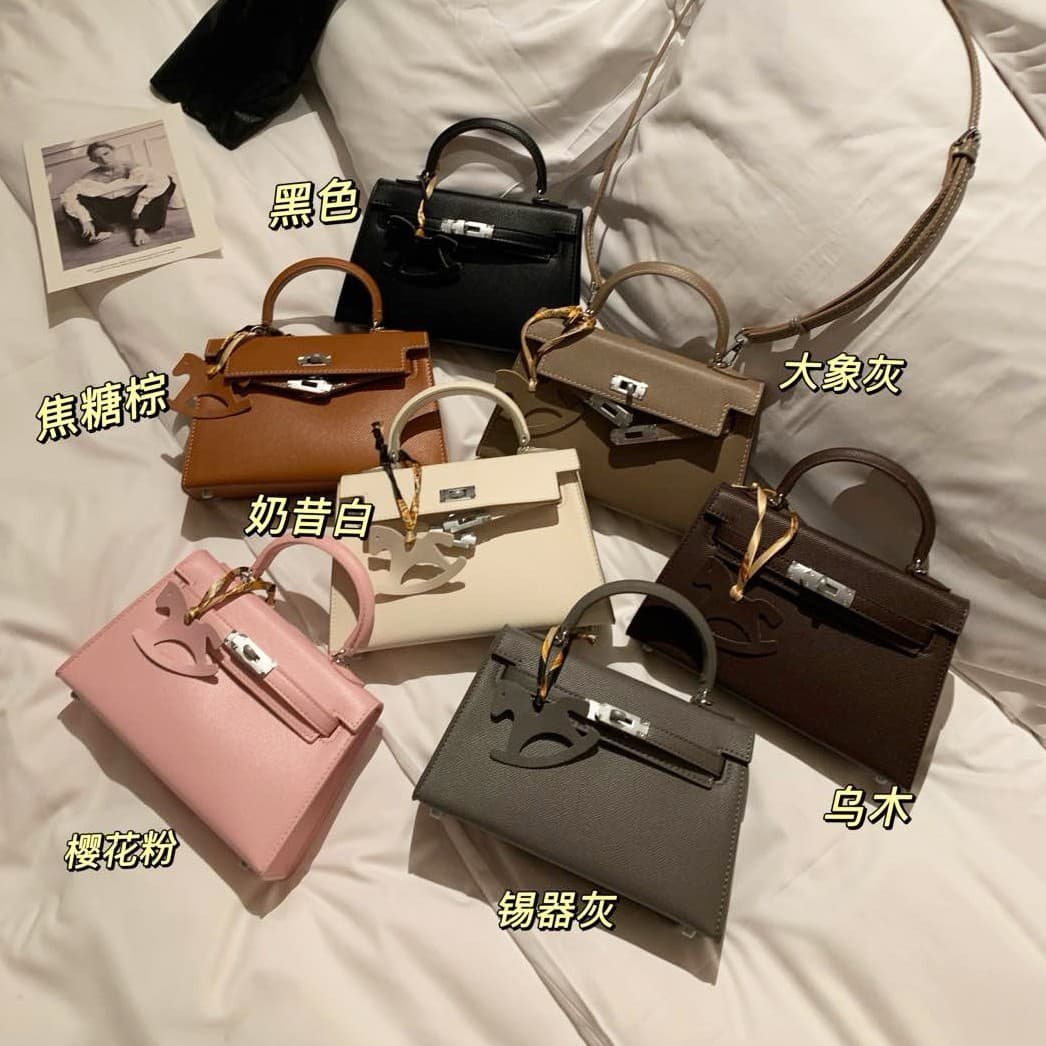 Fashionable Genuine Leather Mini Kelly Bag Handbag for Women 2025 New Style Premium Versatile Exquisite Crossbody Bag Small Tote
