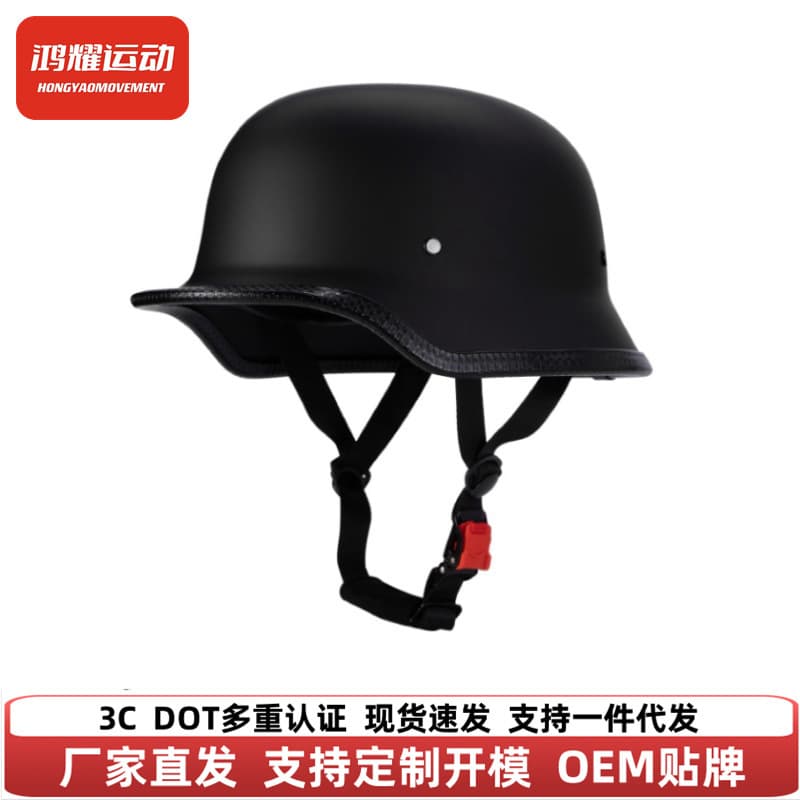 German Style Army Helmet Retro Half Helmet Motorcycle Helmet Summer 3C Certified Scooter Helmet Cruiser All-Season Half Helmet