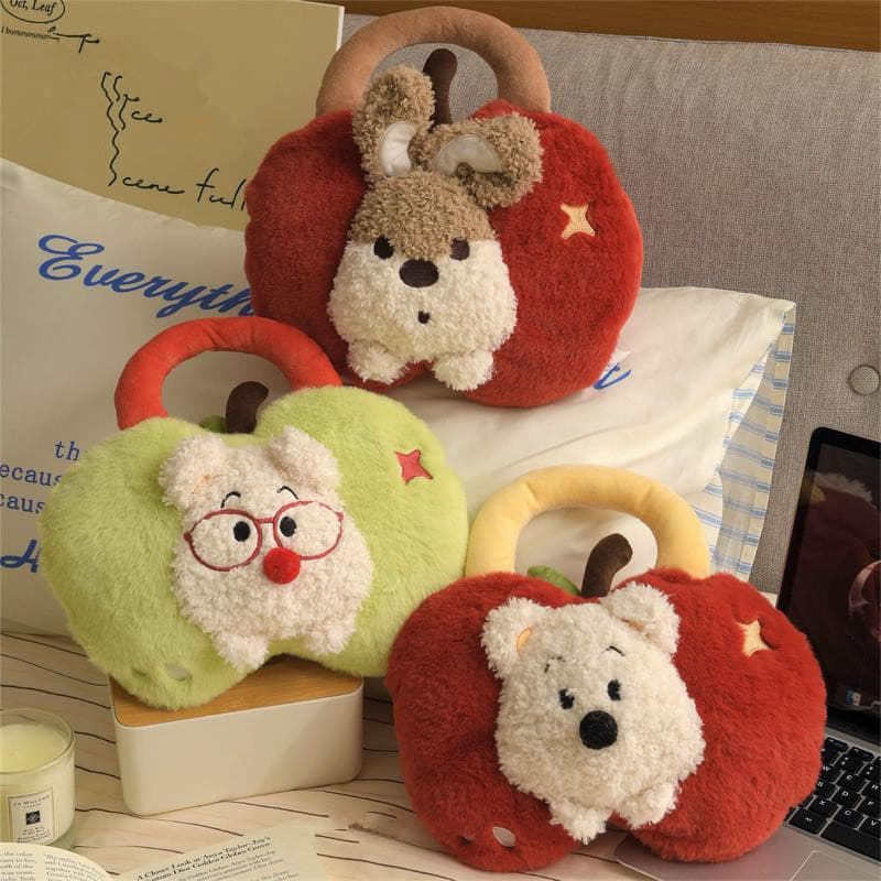Charging Hot Water Bottle Hand Warmer Electric Heating Bag Skin-Friendly Plush for Women Belly Warmth Electric Hot Water Bag Thermal Insulation
