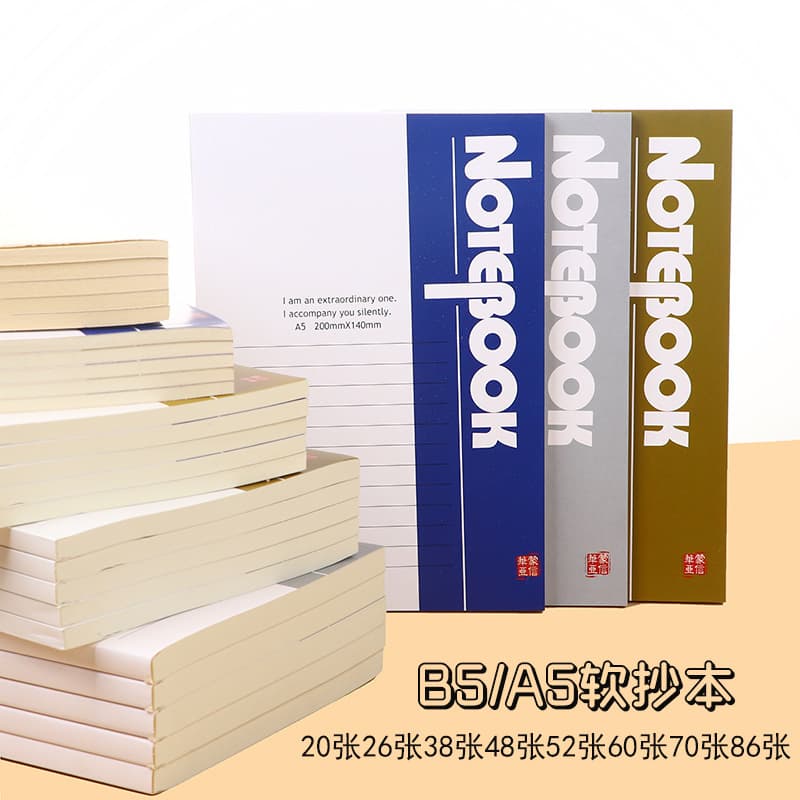 Softcover adhesive bound office book A5 notebook wholesale softcover notepad cross-border company meeting book thickened