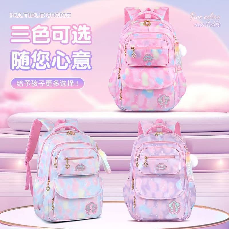 Ultra-Lightweight Waterproof School Bag for Primary Girls Spine-Protection Children Backpack Nylon Material Modern Cool Style