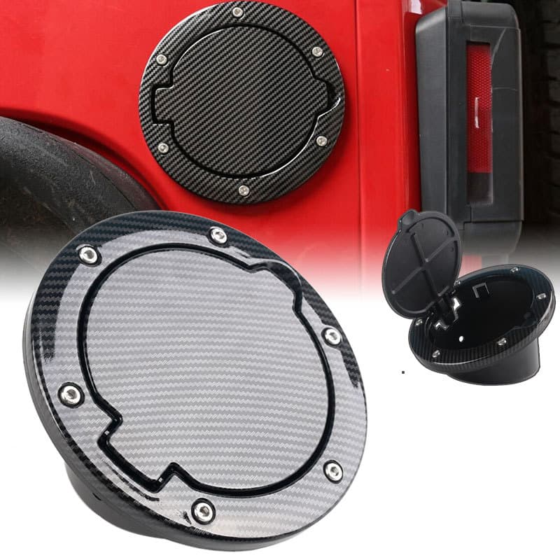 Suitable for Jeep Wrangler Fuel Tank Cap Carbon Fiber Texture Fuel Tank Cap 07-17 JK Decoration Modification Accessories