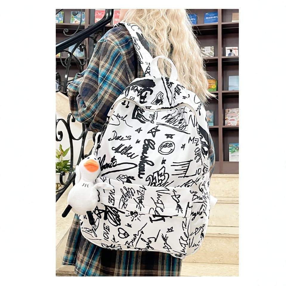 2023 New Fashion School Style Large Capacity Student Casual Simple Canvas Backpack for Women
