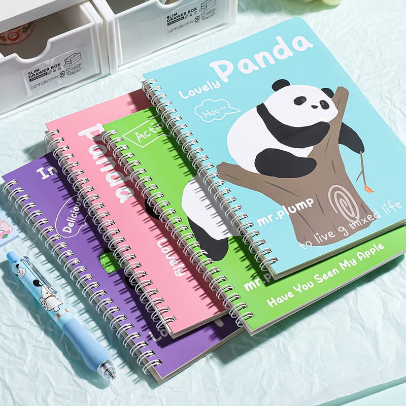 Cross-border Amazon A5 Coil Notebook Cartoon Cute Elementary School Student Homework Book Lined Soft Cover Loose-Leaf