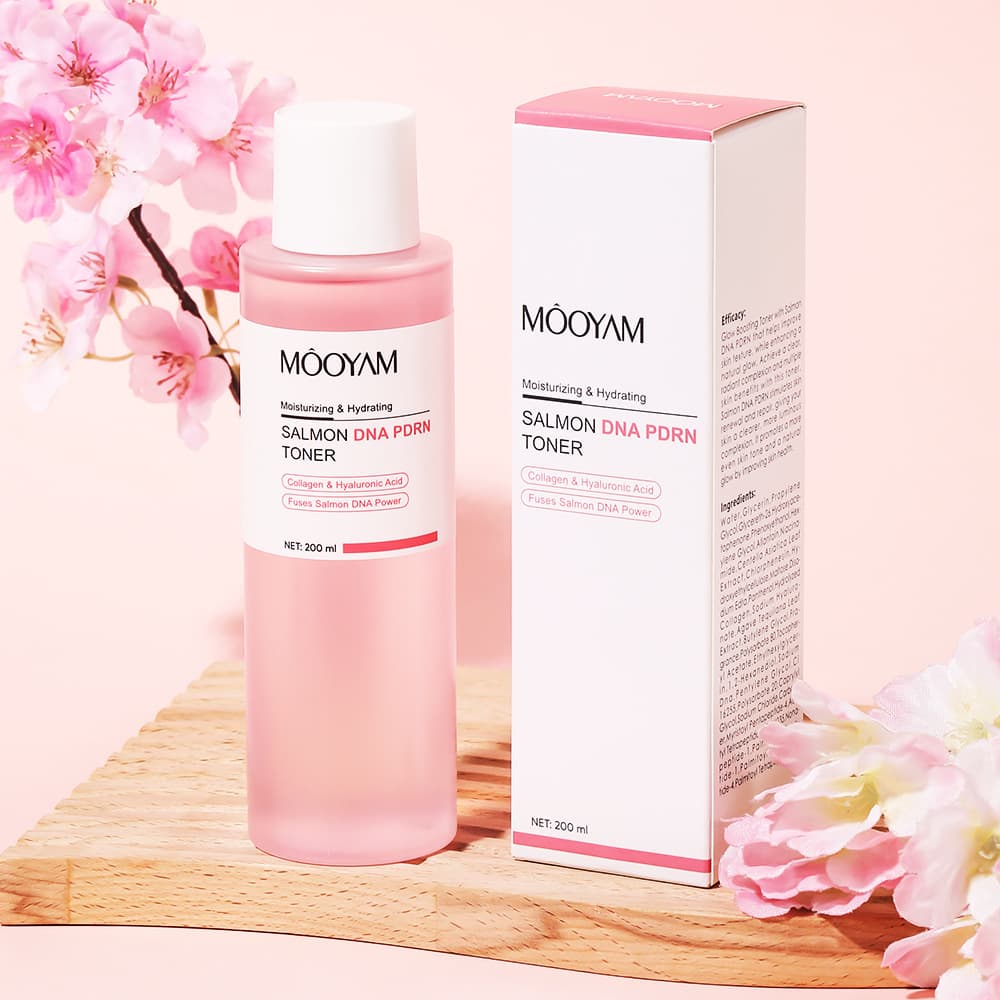 PDRN Toner, Salmon DNA Sodium Pink Soothing Skin Water, Overnight Brightening Hydrating Essence Toner for Wet Compress