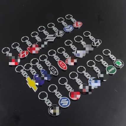 Double-sided label keychain suitable for BMW, Audi, Ford, Land Rover and Mazda car logo metal keychain knuckle buckle