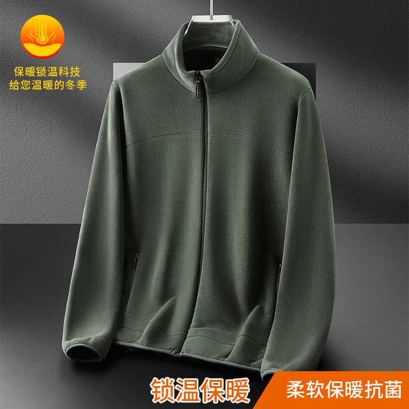 25 autumn and winter new style plus velvet thickened fleece stand collar warm polar fleece fashion versatile long-sleeved zipper jacket