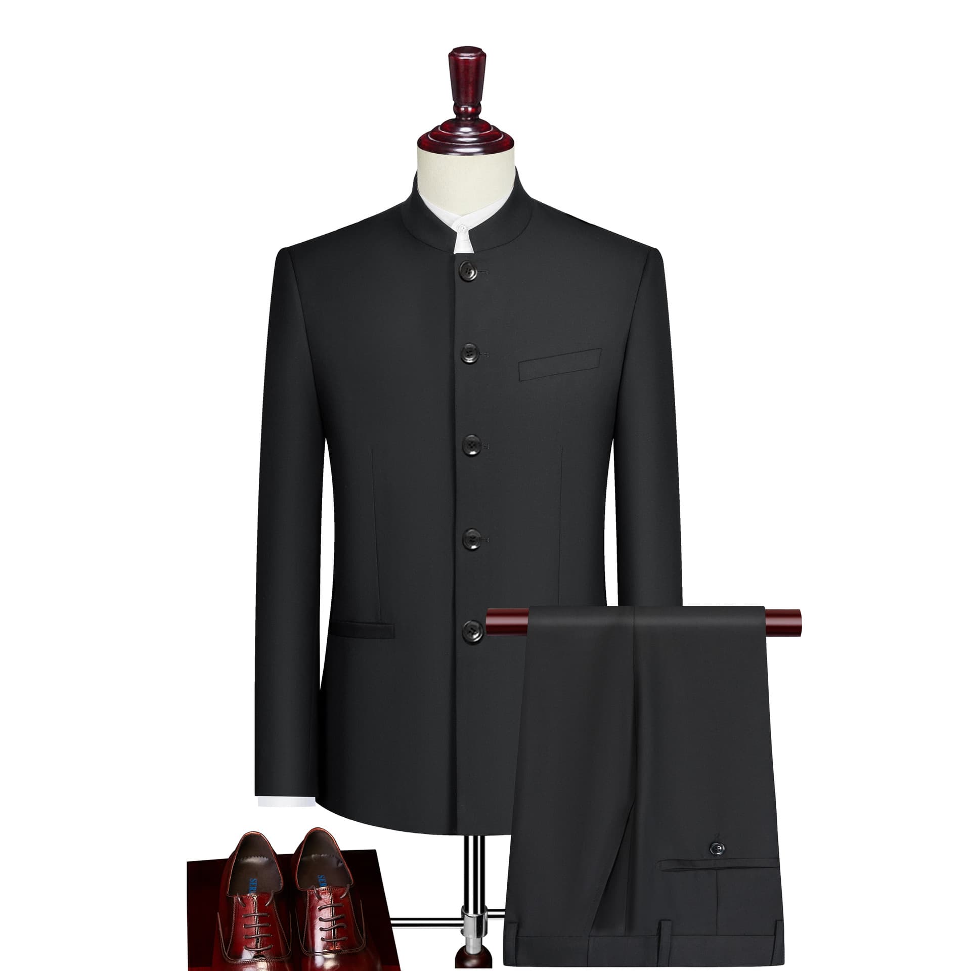 Chinese tunic suit men's slim fit Chinese groom's dress Chinese stand collar suit Chinese style four seasons factory direct sales