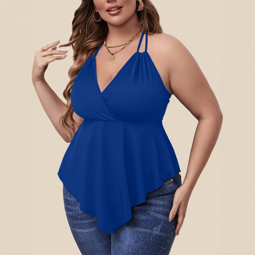 Summer Plus Size Camisole Vest Solid Color Backless Sexy Top for Europe and America Cross-Border