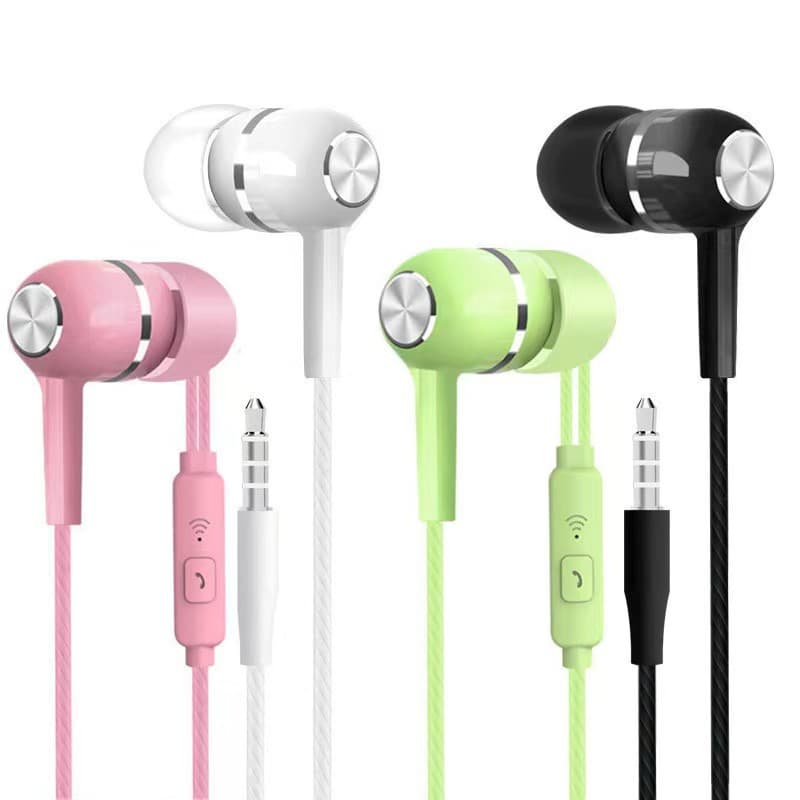 Factory Direct Sales, Bulk Orders, Free Shipping, S12 Subwoofer In-Ear Headphones, Crystal Cable with Microphone, Electroplated Ring, Wired Cross-Border