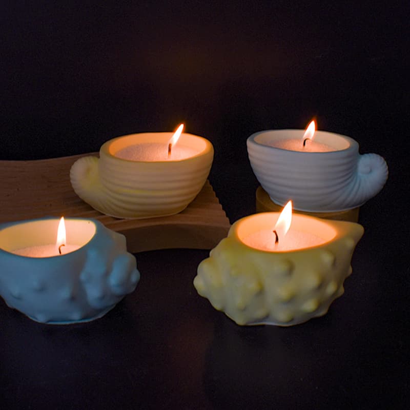 Conch Candle Cup Silicone Mold - Conch Shell Plaster Ornament Conch Storage Box Cup Mirror Silicone Mold