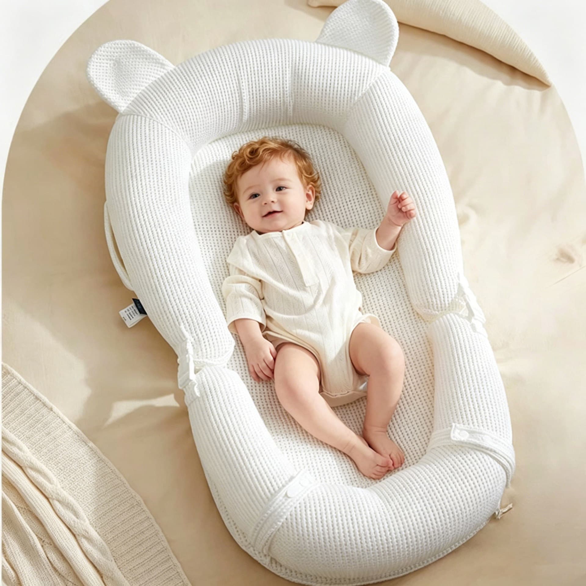 Baby Bassinet Soothing Anti-Startle Newborn Simulated Crib Foldable Breathable Multi-Functional Bed