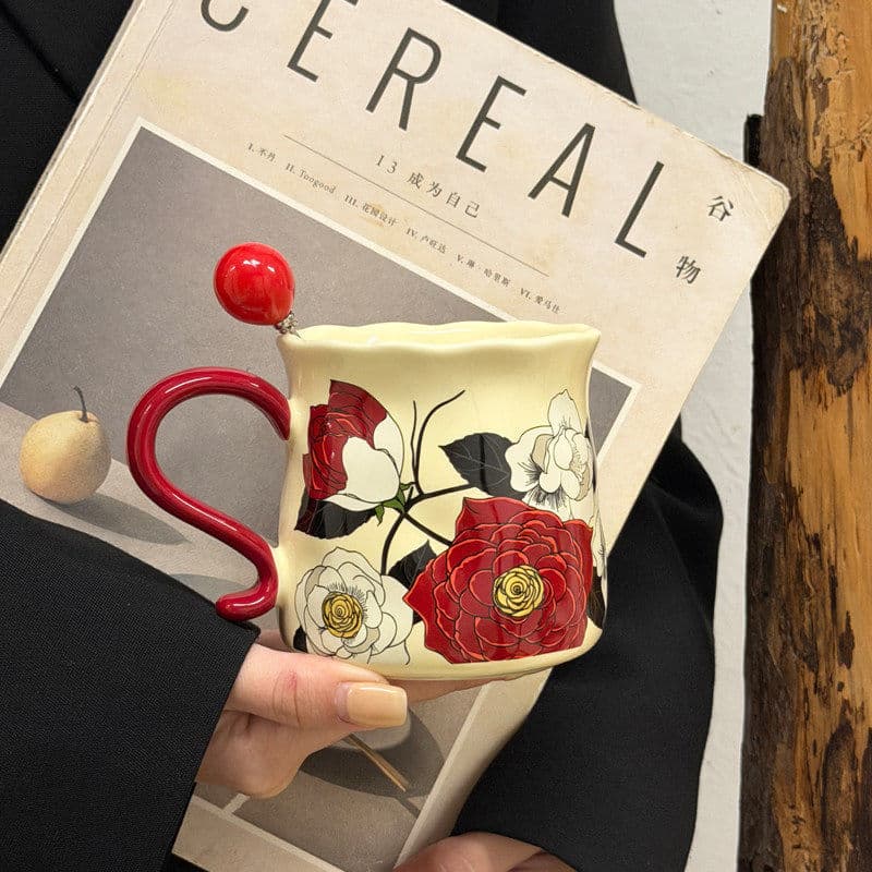 Vintage Style Mug Light Luxury Afternoon Tea Cup Office Water Cup Coffee Cup Souvenir Birthday Gift for Women