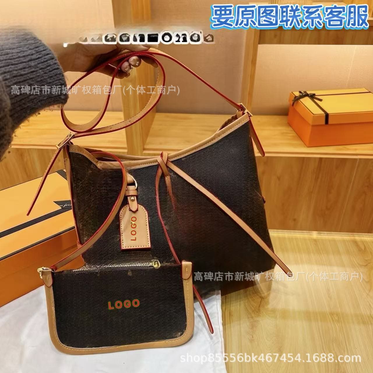 New Monogram Handheld Mother-Daughter Bag Tote Shoulder Crossbody Women's Bag Large Capacity Fashionable Versatile Commuter Bag