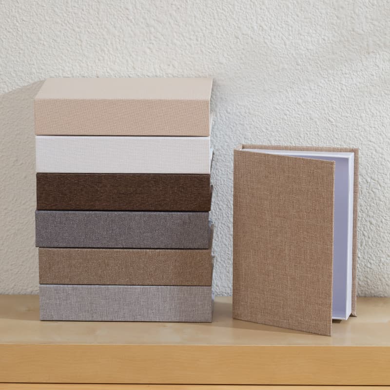 Storage Faux Book Box Cross-border Linen Minimalist Decor Openable Book Gift Box Prop Ornament with Opening