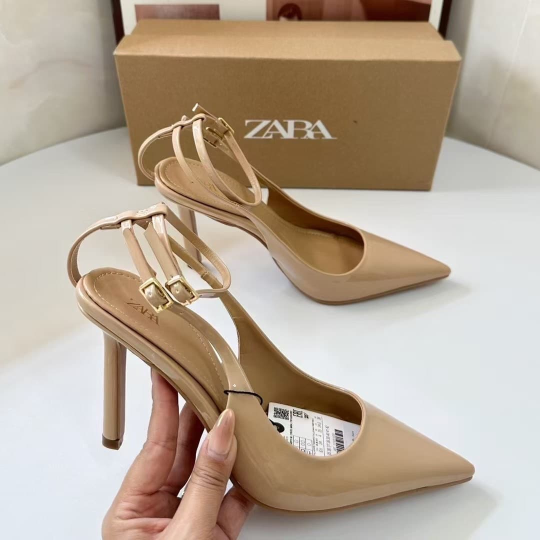Za Women's Shoes 2025 New Women's Shoes Versatile Pointed Toe High Heels Stiletto Heels Women's Shoes Apricot High Heels