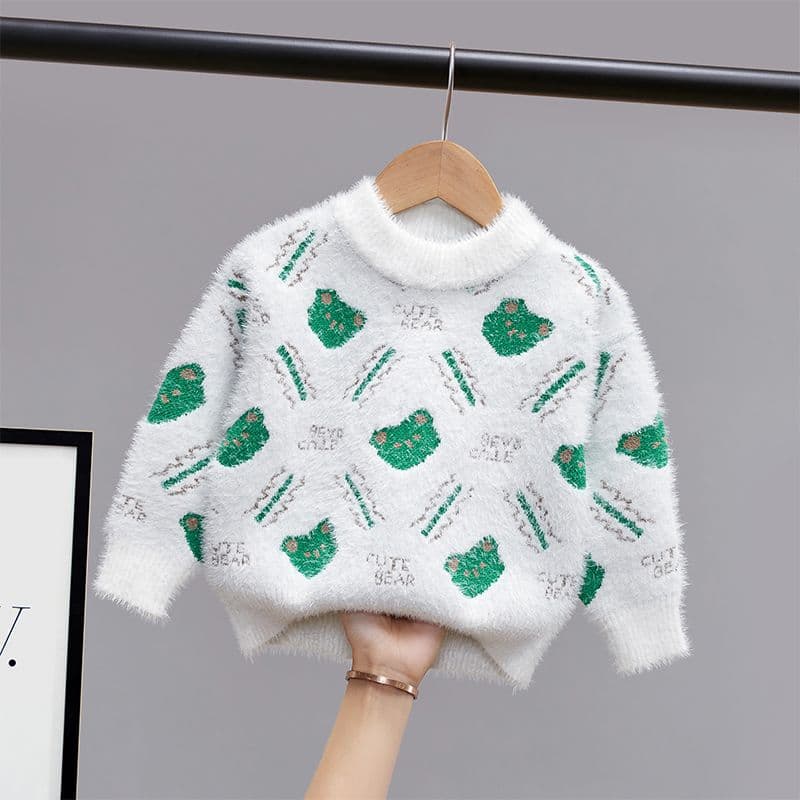 Children's Sweater Autumn/Winter 2025 New Korean Style Versatile Mink Fur Knit Base Layer for Boys and Girls