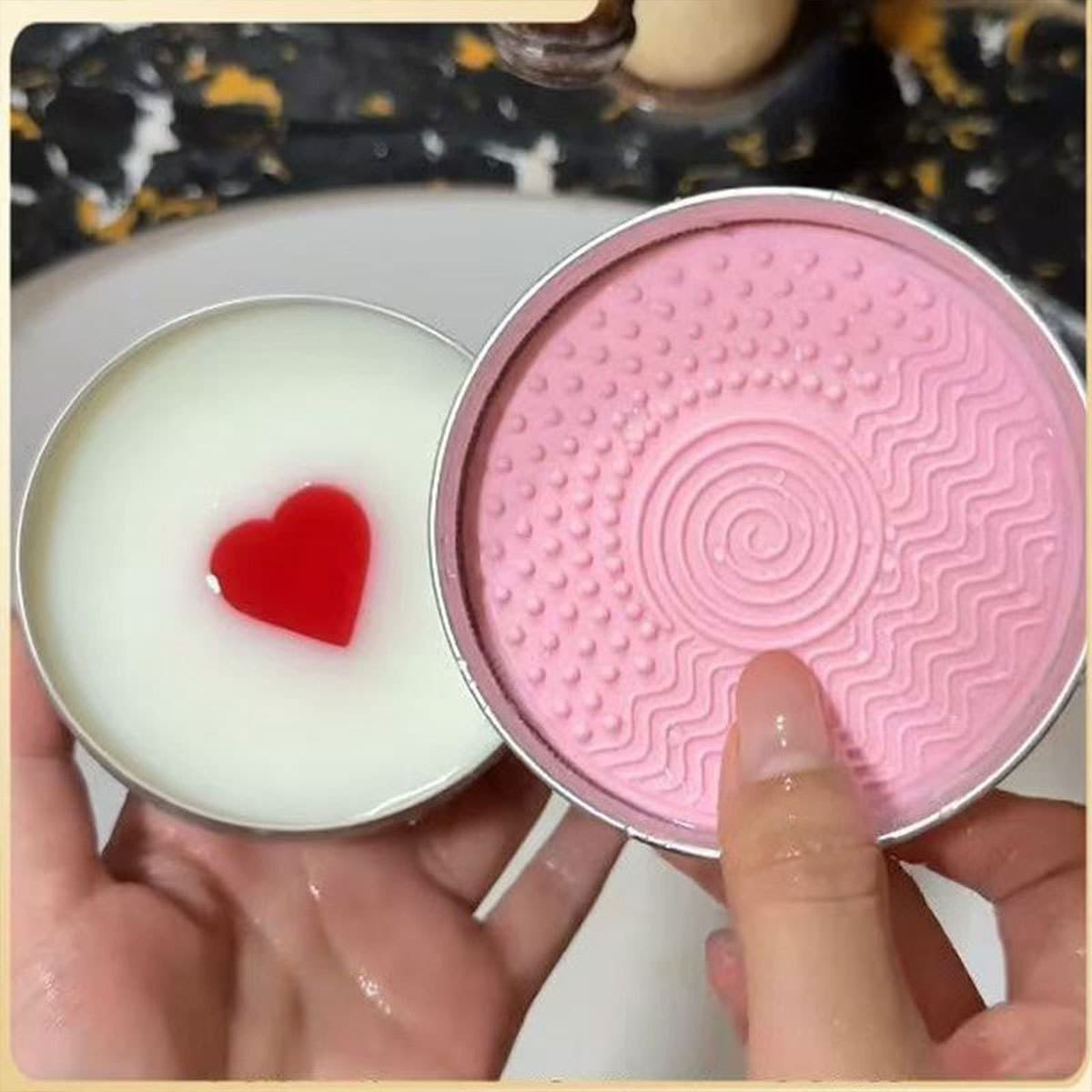 Naipai Makeup Brush Cleaning Soap, Sponge, Beauty Blender Cleaner Tool, Mini Portable Makeup Brush Cleaner Soap, Residue-Free