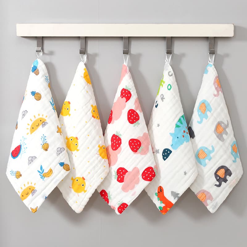 Gaomi Wrinkle Pure Cotton Drool Bib 30*30cm, Jianmu Qingyue Factory Direct Sales, Drop Shipping for Single Item
