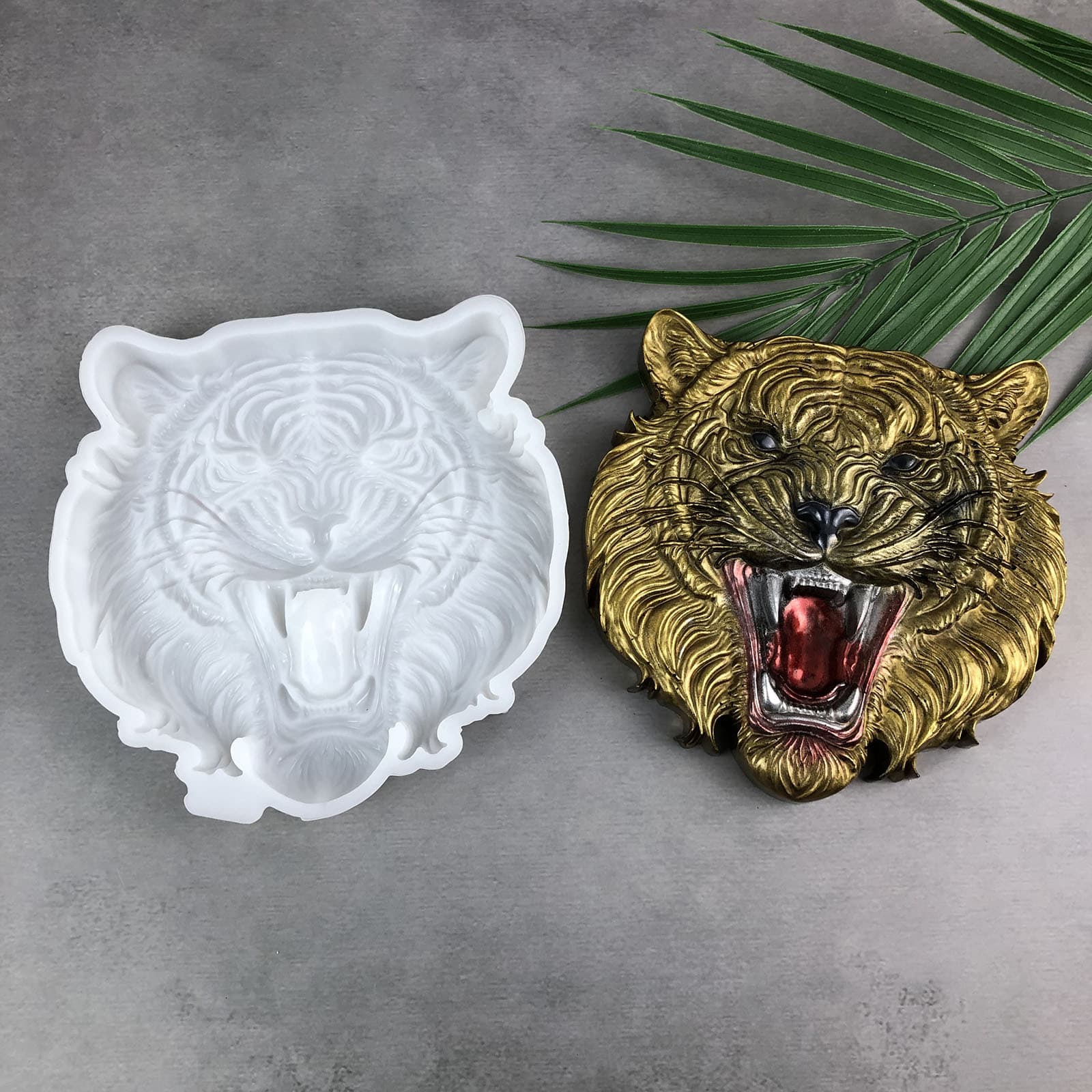 X0206 Tiger head desktop decoration crystal glue mold, DIY ornament silicone mold