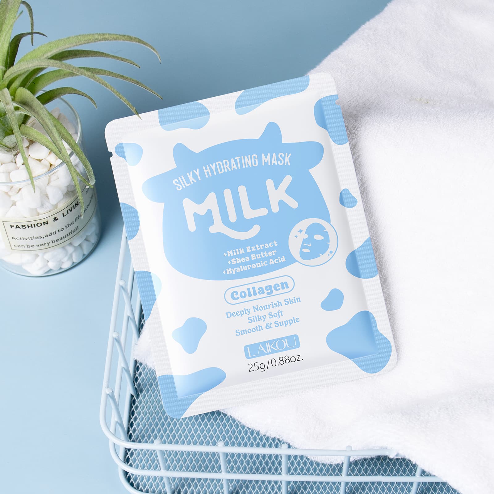 Cross-border new product LAIKOU milk mask patch 25g hydrating and moisturizing facial care patch mask foreign trade mask