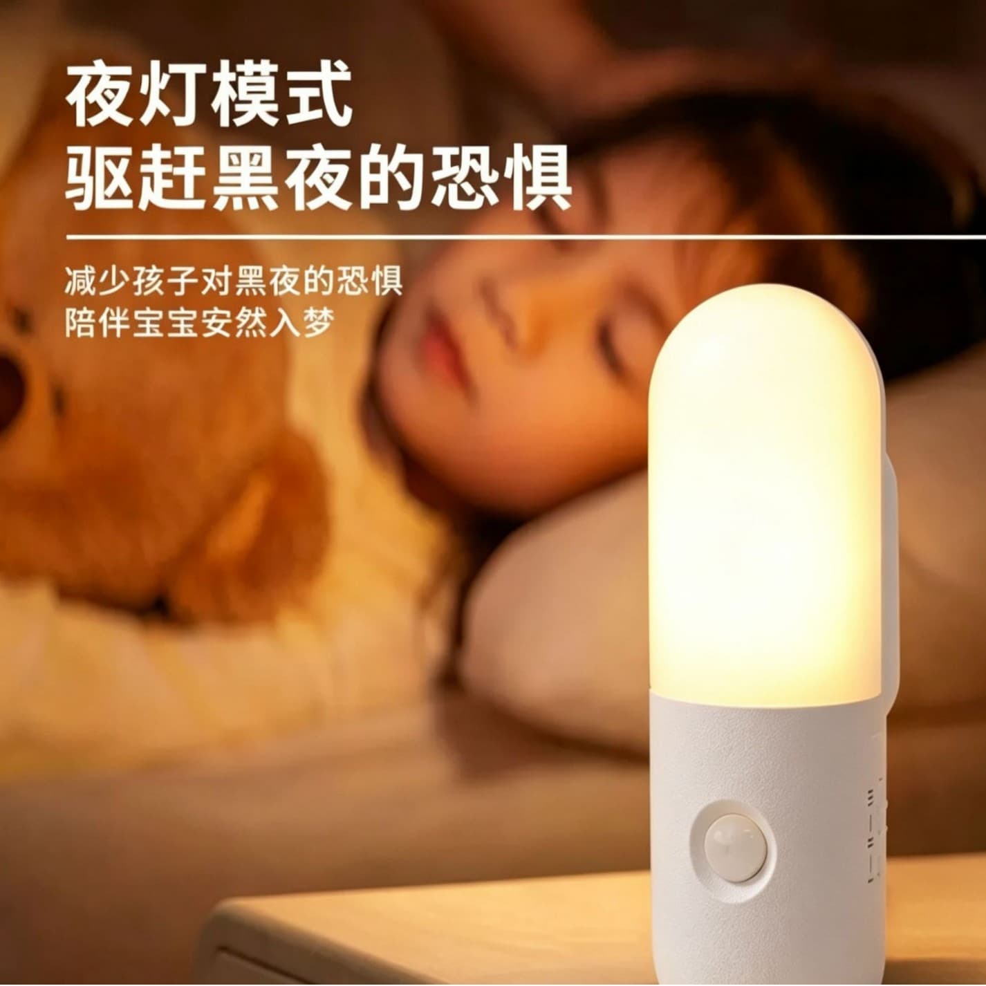 Cross-border Smart Motion Sensor Night Light, Cool White Ambient Light, Outdoor Camping Light, Household Light-controlled Bedside Lamp, Rechargeable