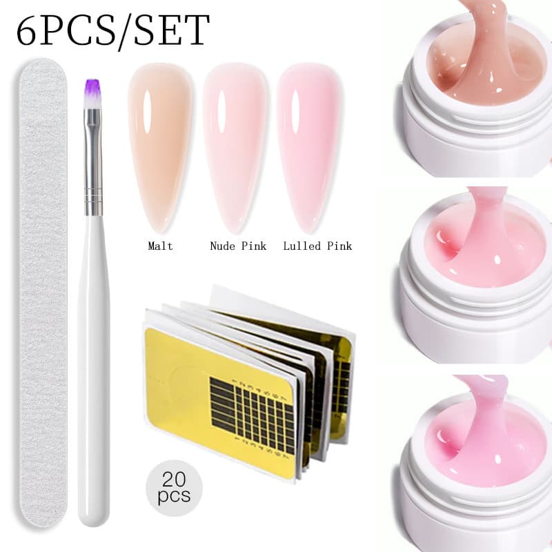 No-Pain Nail Extension Gel Set Basic UV Shaping Paper Support Light Therapy Multi-Functional Kit for Nail Salon Professional