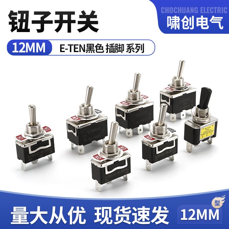 Toggle switch E-TEN1021/1121/1122/1221/1321/1322, 12MMM pin
