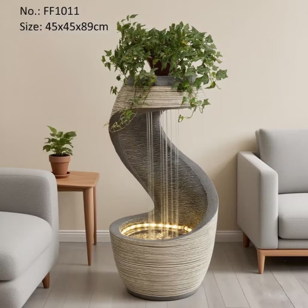 Simple modern European-style flowing water ornaments, living room entrance light luxury indoor circulating water feature, wealth transfer and fortune-producing ornaments