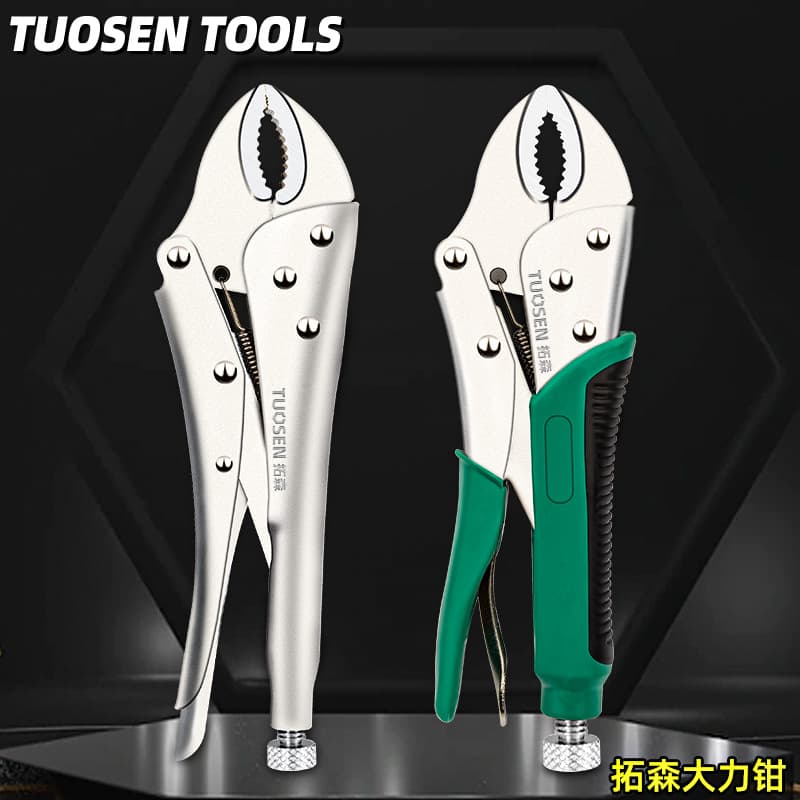 Tuosen Hardware Universal Fixture Locking Pliers Capable Round Nose Locking Pliers Industrial Anti-Slip Round Nose Locking Pliers 10-Inch