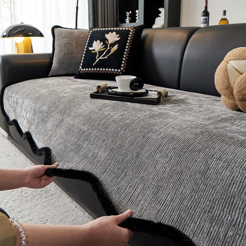 Sofa Cushion 2025 New Season Universal Non-Slip Straight Leather Sofa Cushion Cover Cloth