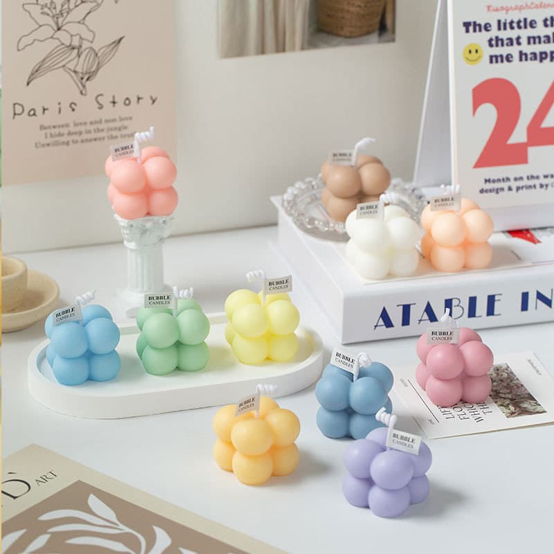 Small Magic Cube Scented Candle Premium Ambiance Birthday Gift Handmade Shaped Cute Fragrance Small Candle Souvenir