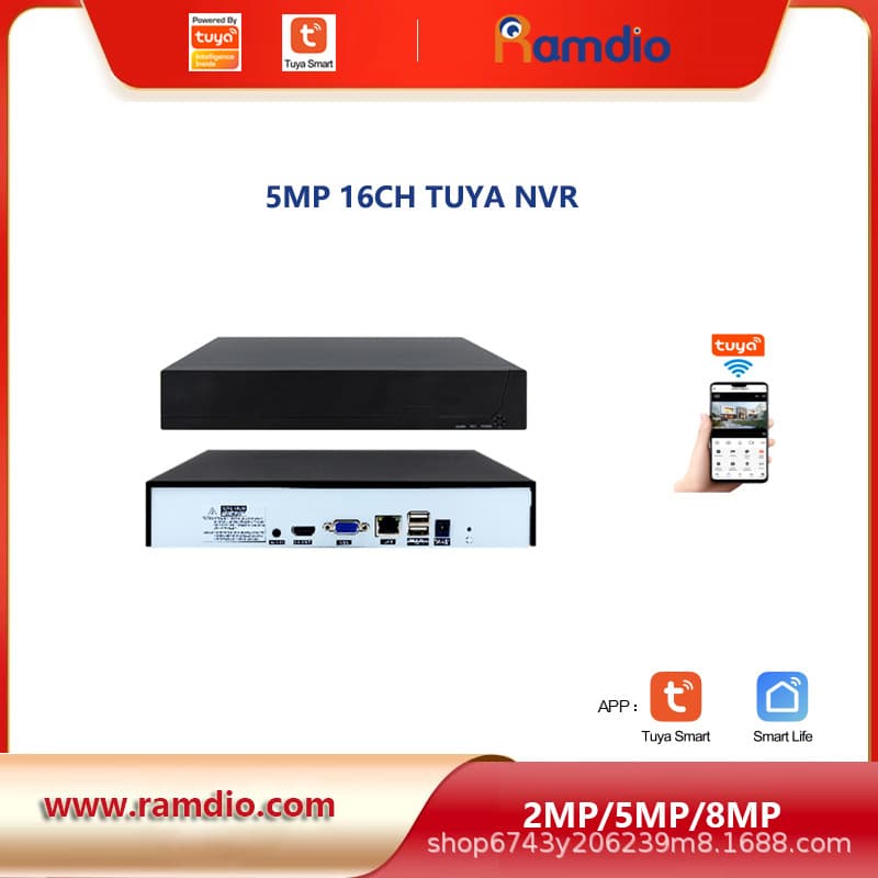 Tuya 16-Channel 5MP NVR ONVIF 5MP16CH TUYA NVR HDD Recorder