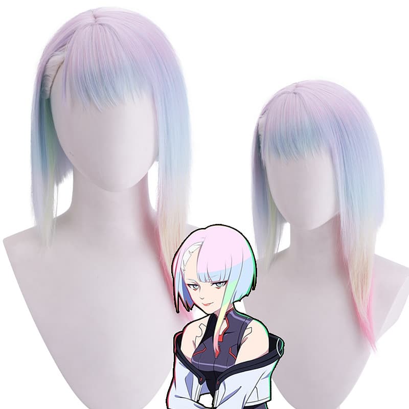 Blue Gold Cyberpunk Edgerunner Lucy Cosplay Rebecca Lucy Cosplay Wig