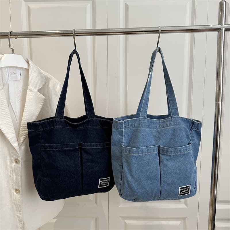 New denim canvas bag, Korean-style shoulder bag, tote, Original Juku retro artistic women's large-capacity backpack