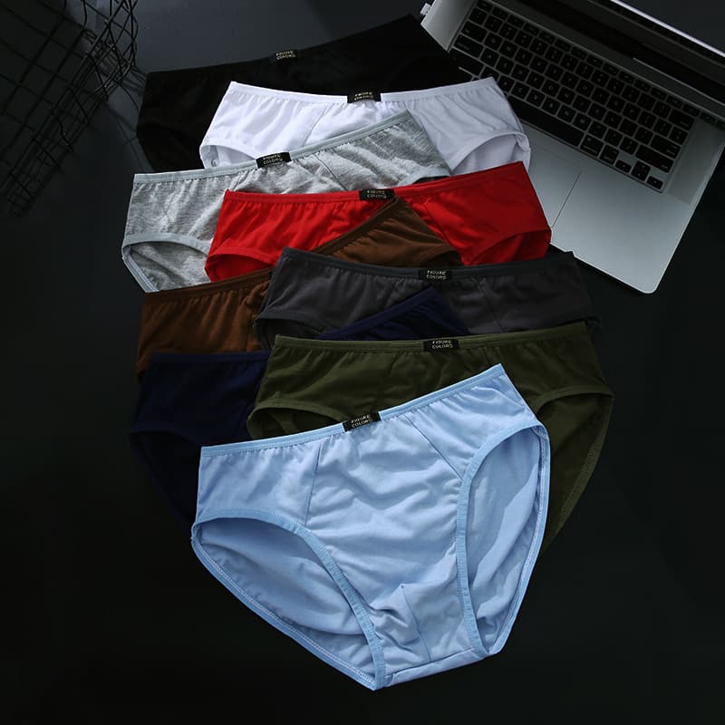 New Men's Cotton Triangle Underwear, Breathable and Moisture-Wicking, Thin Summer Style, Low-Rise Briefs for Young Men